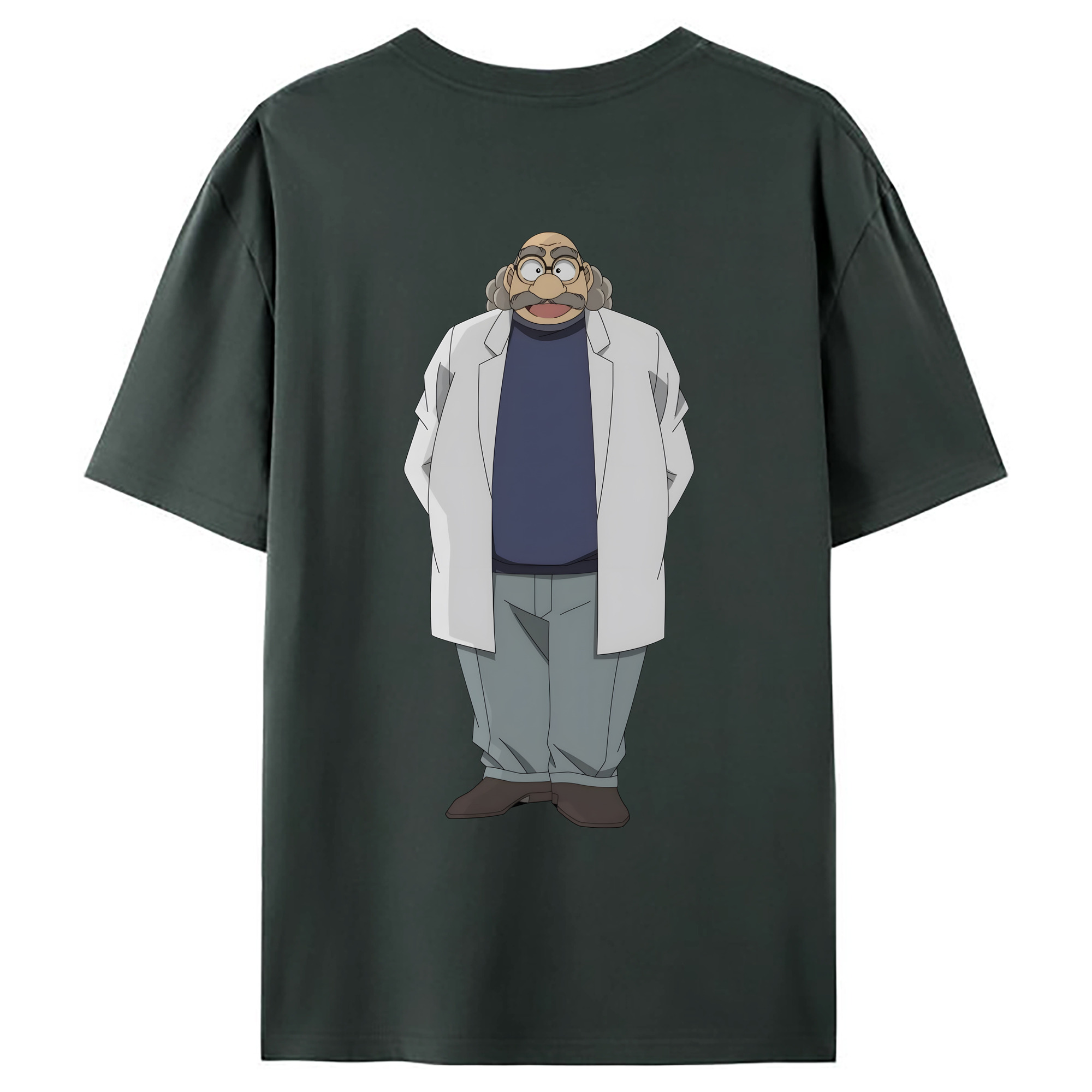 （画像用） 名探偵コナン あがさ ひろし Detective Conan Agasa Hiroshi 綿100％ メンズ半袖Tシャツ（バックプリント） 通気性